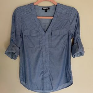 Express Dot Collarless City Shirt - XS